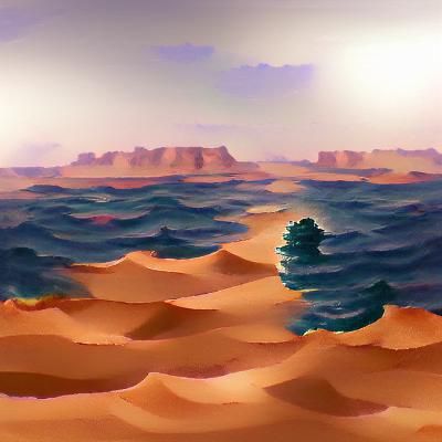 AI Generated Desert Sea Landscape