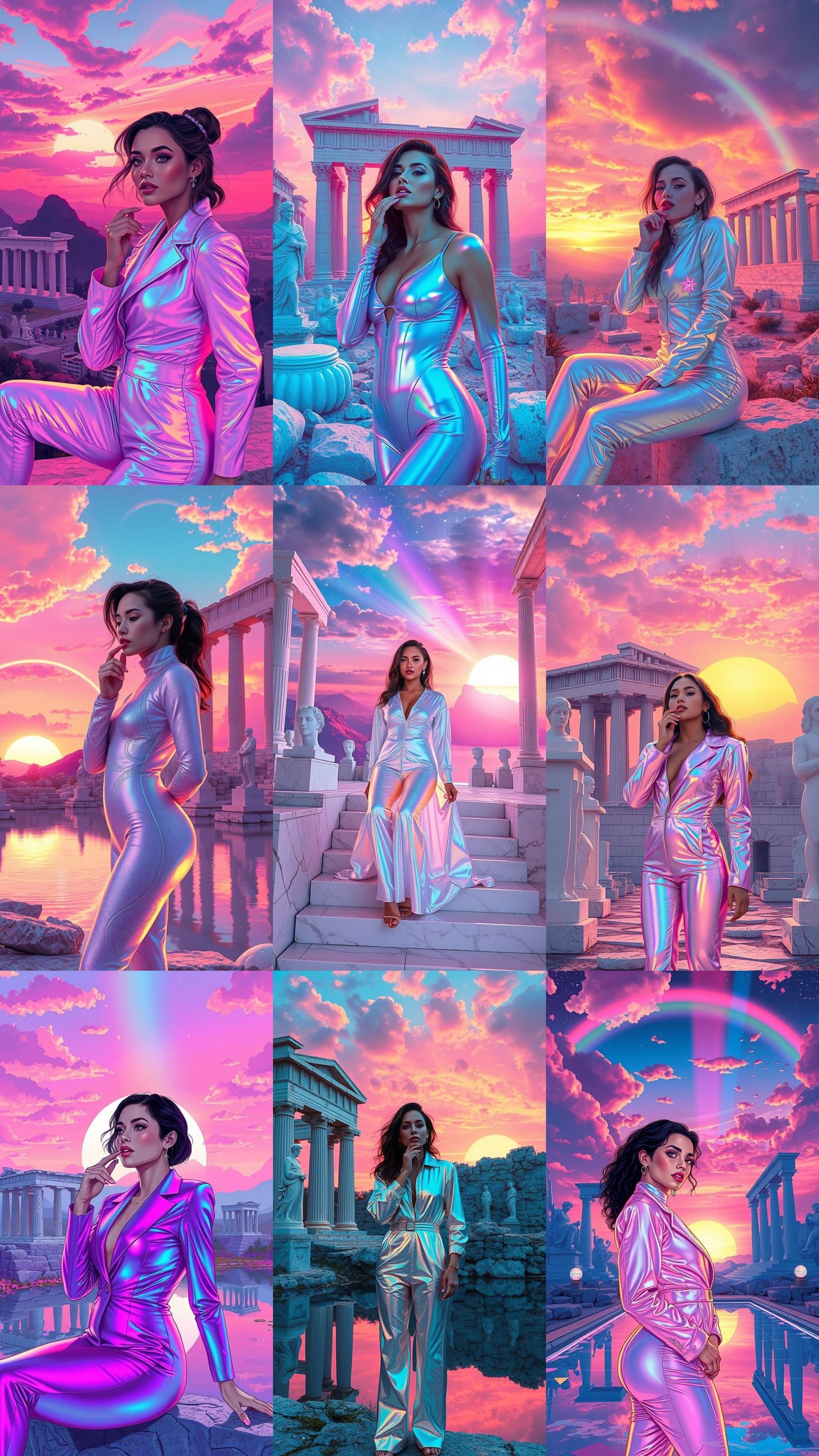 Retro-Futuristic Woman in Sorayama Style