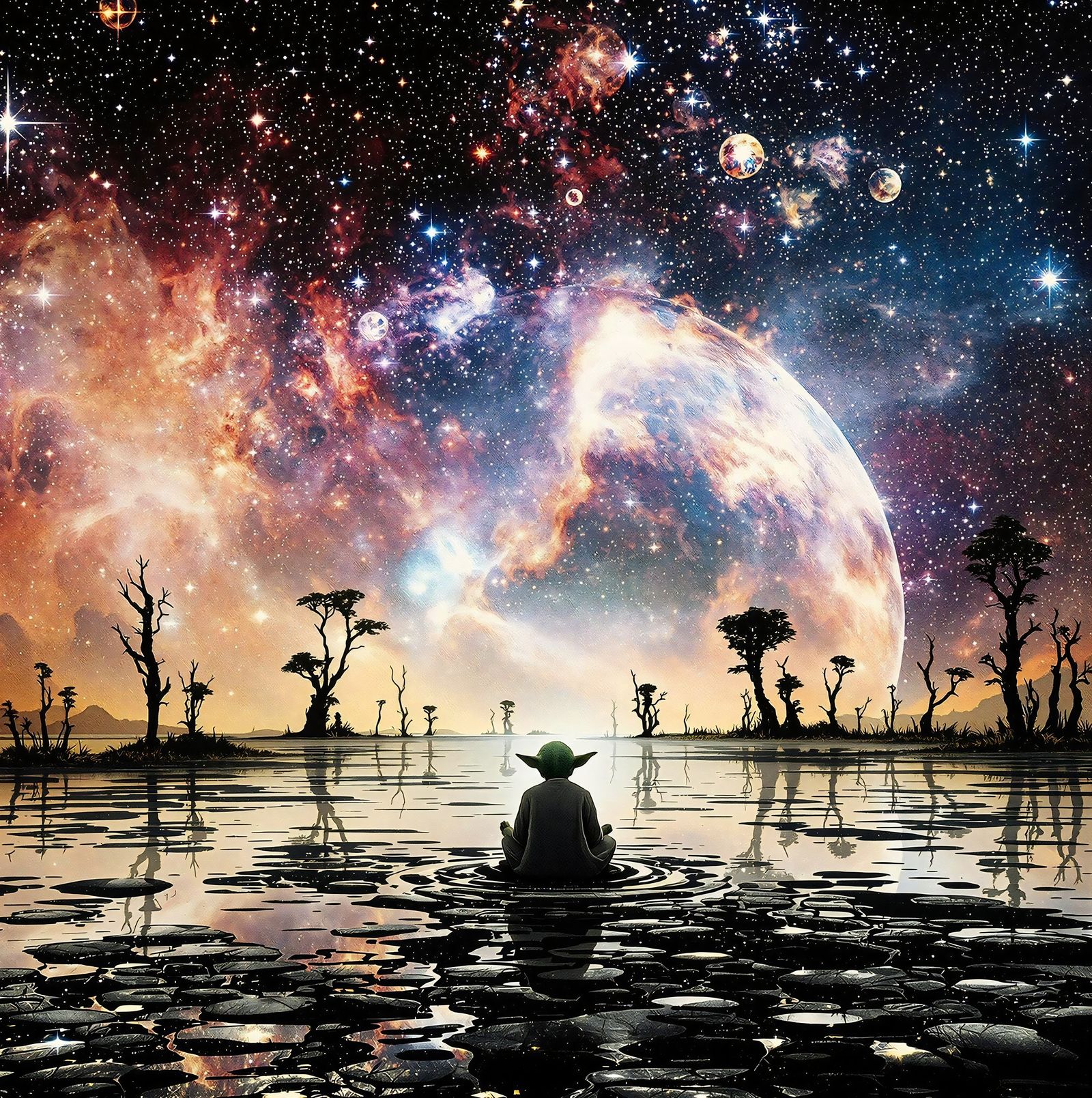 Yoda Meditating on Dagobah.