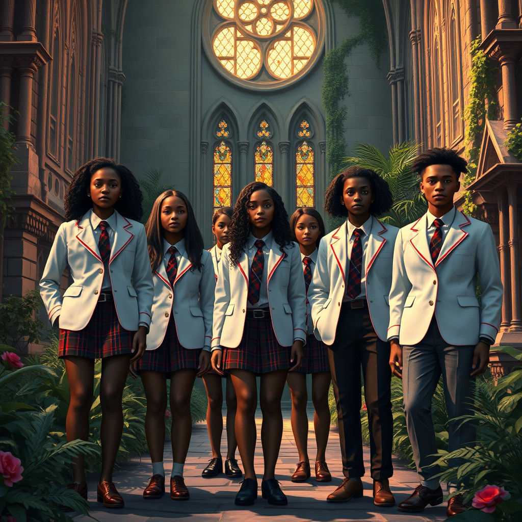 Rosewood Academy: Students in a Mystical Setting