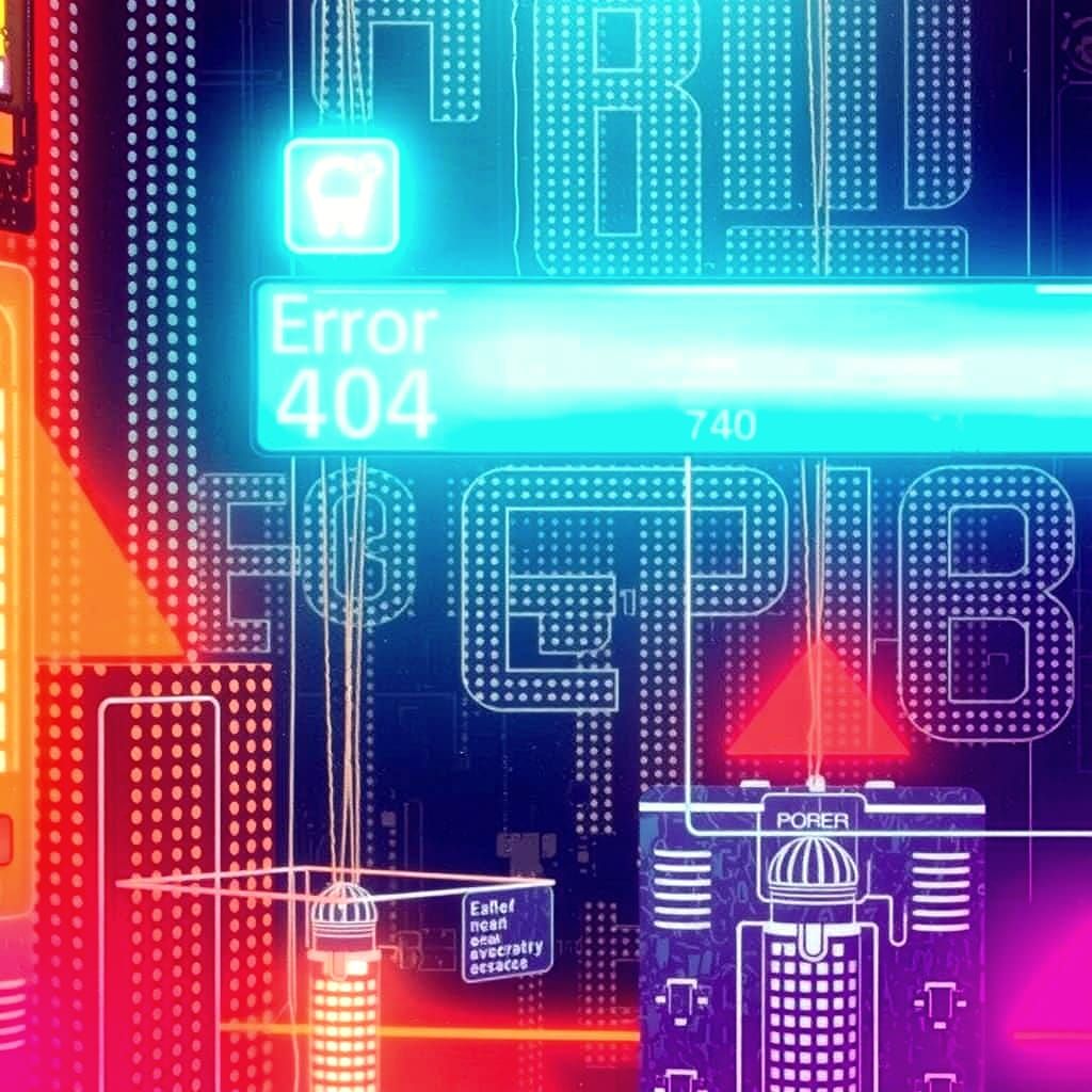 Neon Retro Futuristic Error Message
