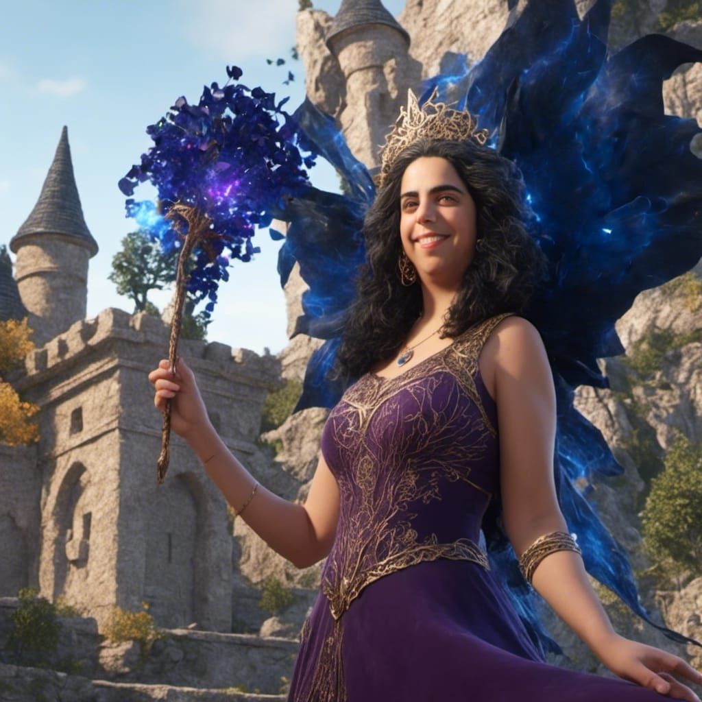 Sorcerer Mage Portrait with Intricate Embroidered Robe