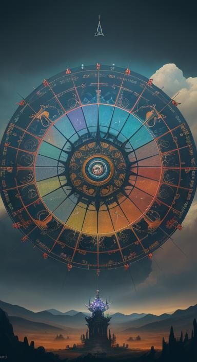 Wheel of Fortune Tarot in Gothic Stained Glass