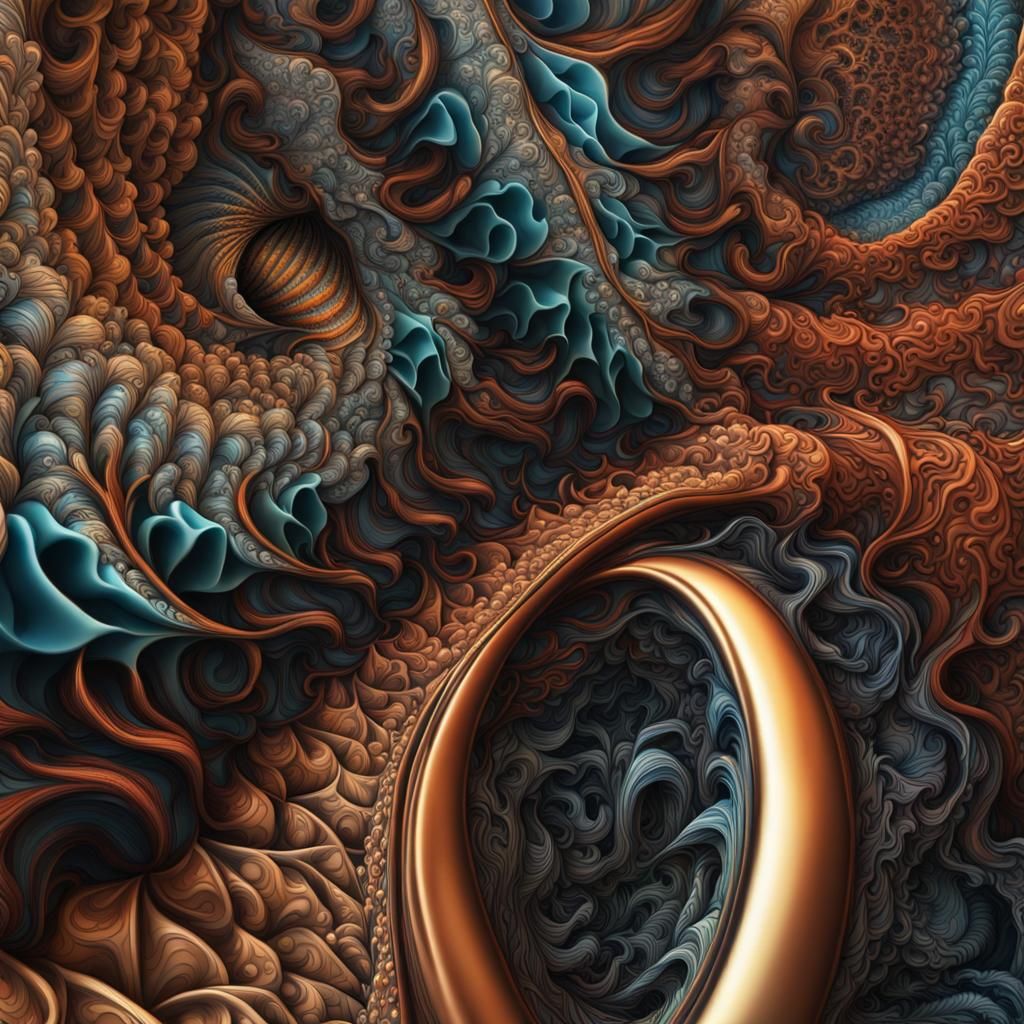 Intricate Abstract Art with 3D Shading