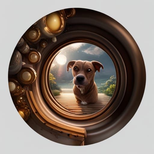 Dog in Bubbles: Fantastical Detailed Matte Painting