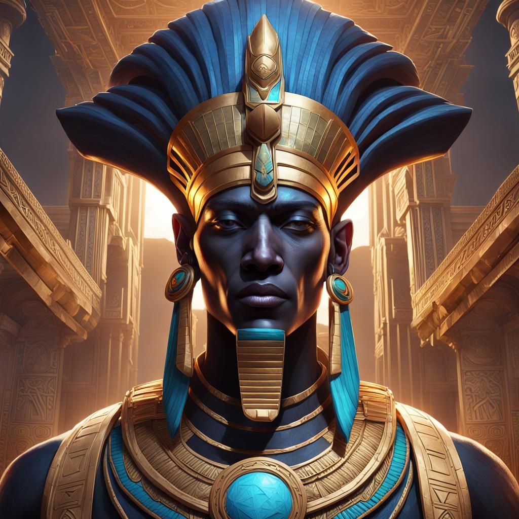 Osiris: Ancient Egyptian God Portrait in Hyperdetailed Style