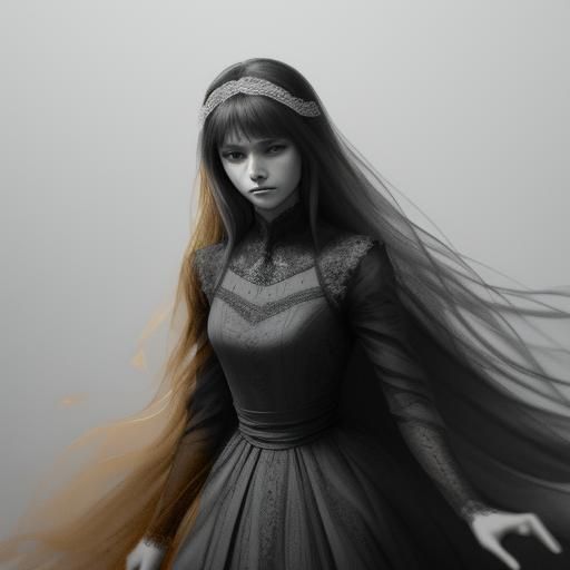 Emotional Charcoal Drawing of Woman Reaching for Man