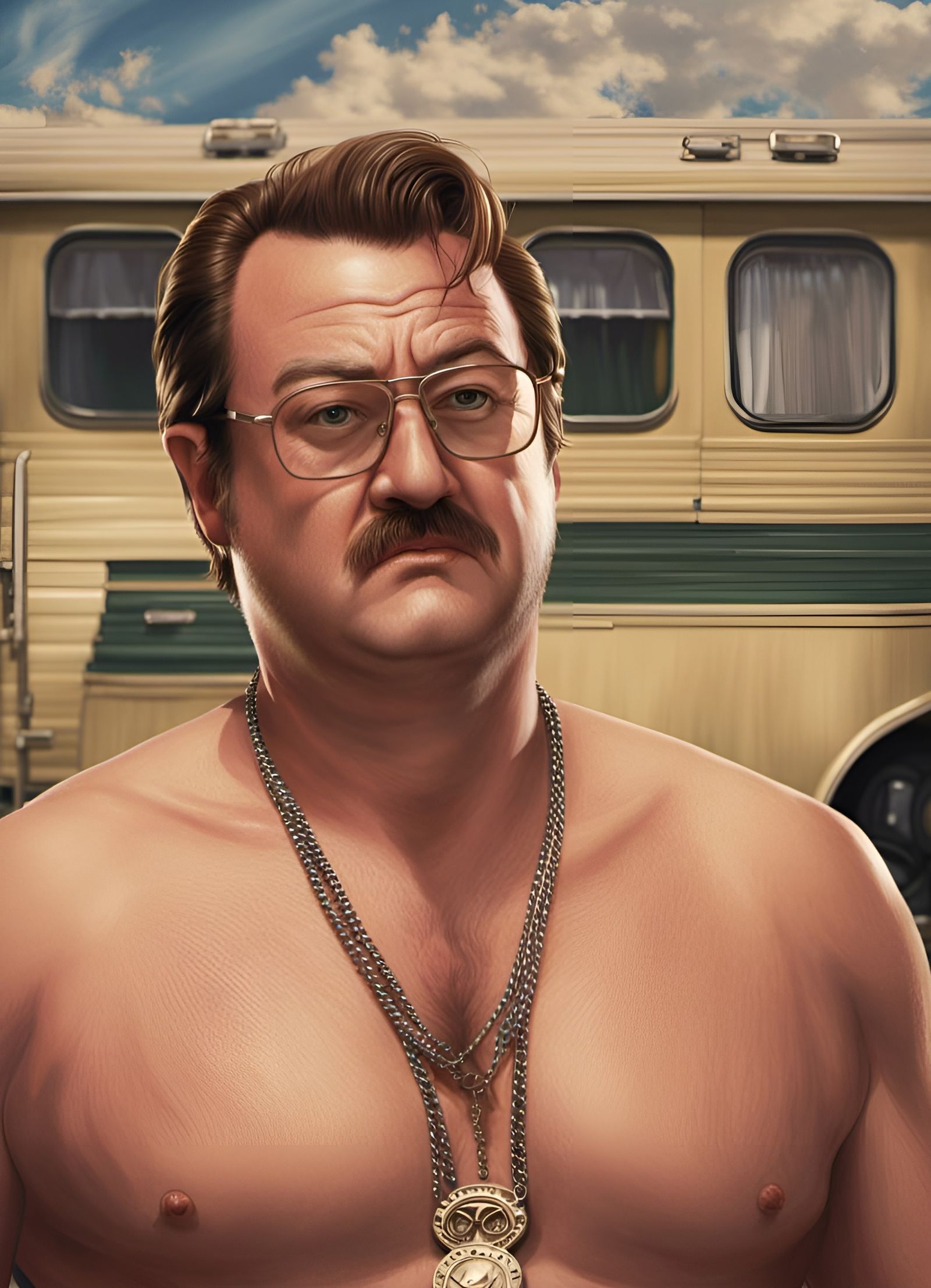 Detailed Portrait of a Man in Dramatic Light