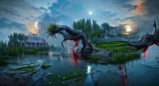 Demonic Willow Tree in the Moonlight