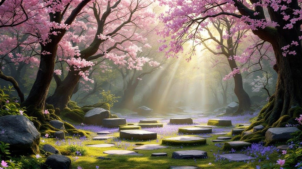 Mystical Springtime Forest in Dreamlike 8K Resolution