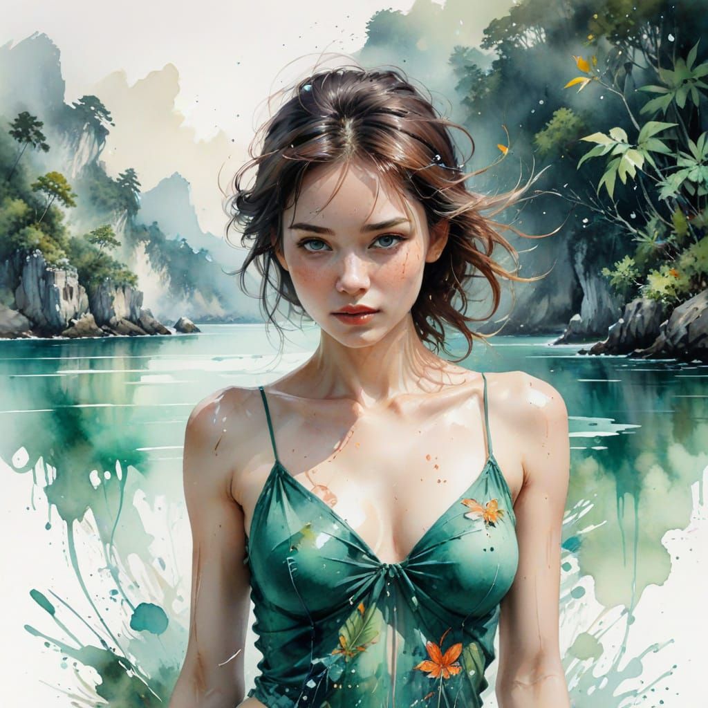 Mergui Archipelago: Emerald Islands in Watercolour Style