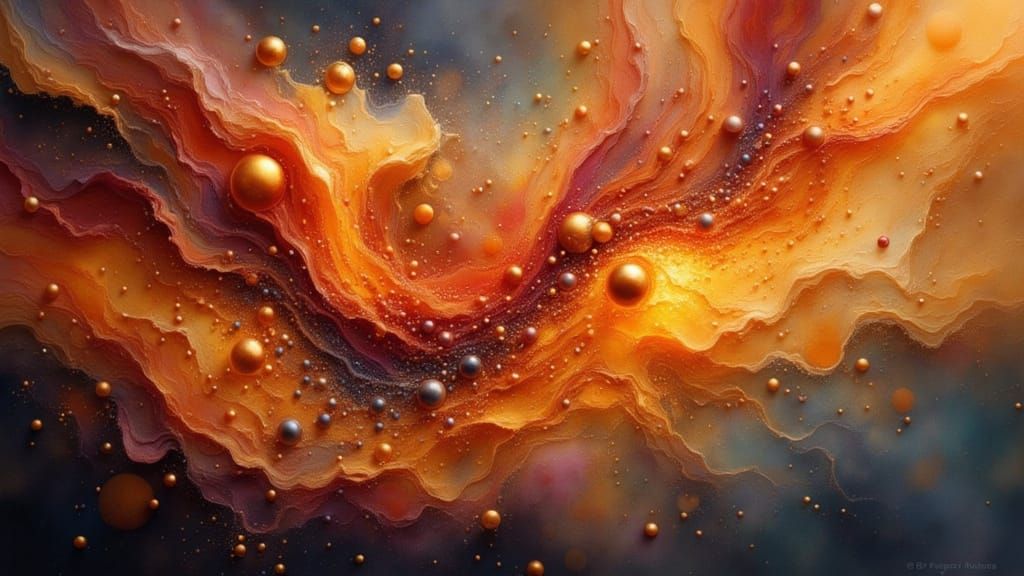 Abstract Bubbling Kindness and Gratitude in HDR