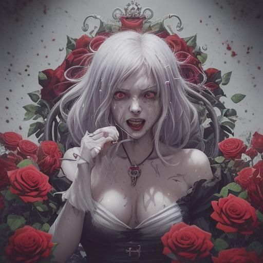 Anime Queen of Roses in Manga Style