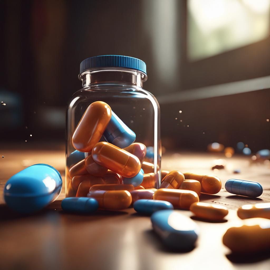 Pill Bottle Spill in 3D Game Style