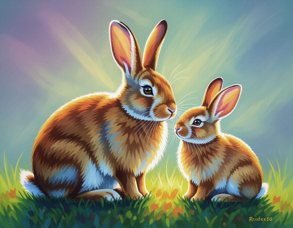 Rabbit Caught in Iridescent Tempest