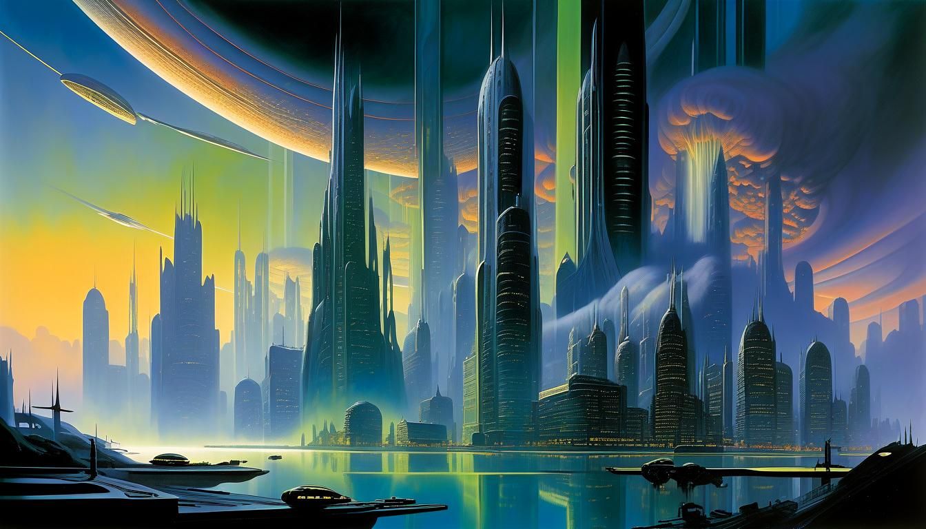 Aurora-Lit Cityscape: A Hyperrealistic Vision of Tomorrow