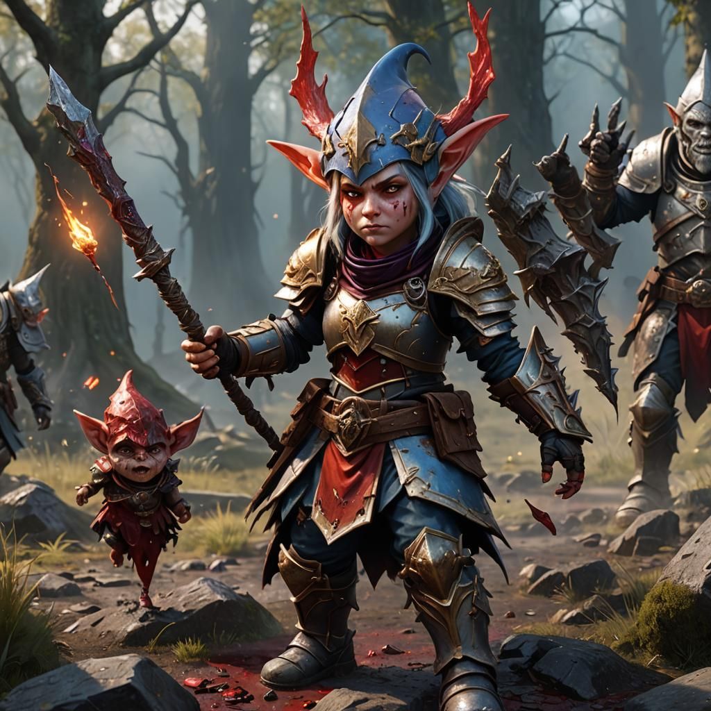 Gnome War Cleric Casting Spell on Battlefield