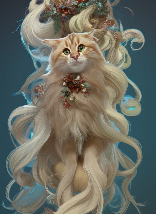 Cats Celebrate Christmas: Hyperdetailed Artgerm Style