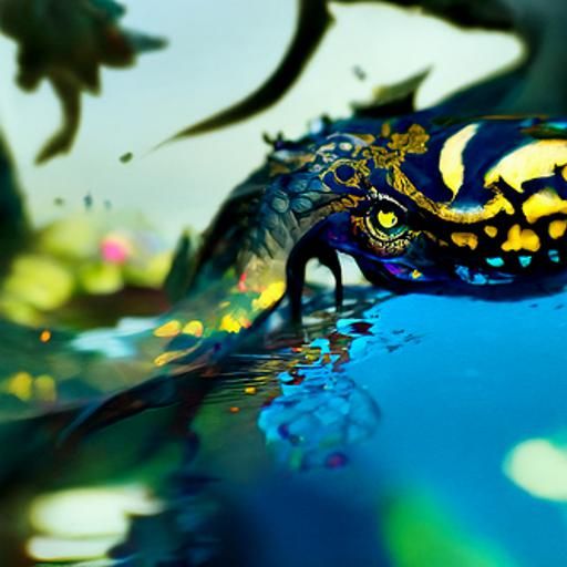 Majestic Water Dragon in Dark Fantasy Concept Art