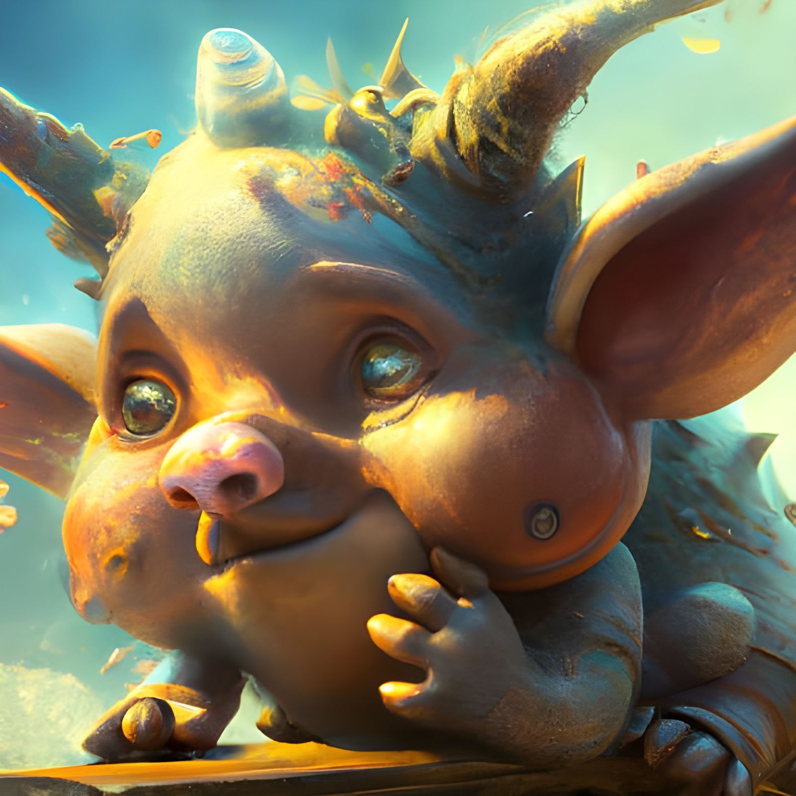 Adorable Fantasy Creature by James Christensen, 3D Render