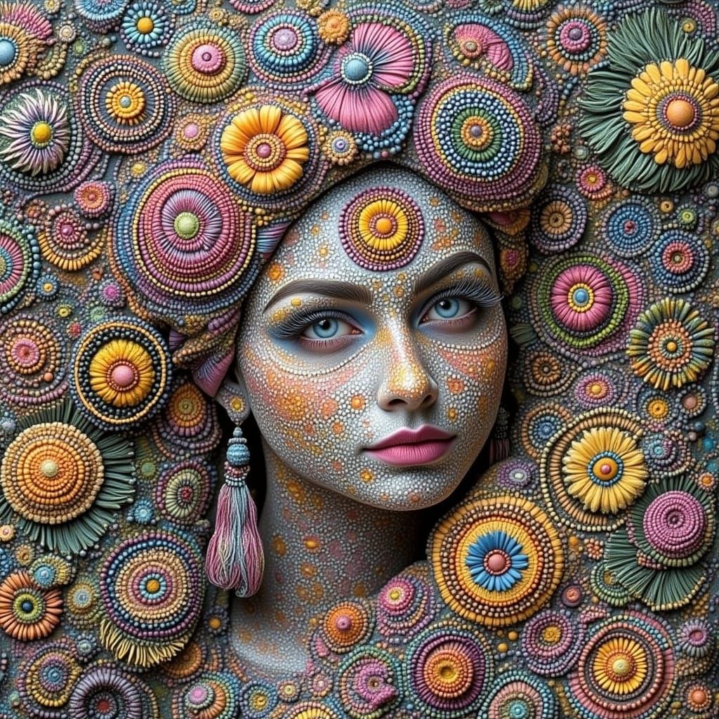 Exquisite Floral Mandala Portrays Human Faces