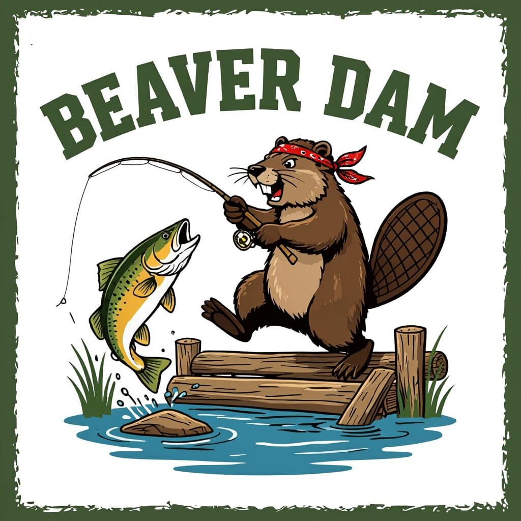 Tough Beaver Jumps for Pike Over Dam Logo