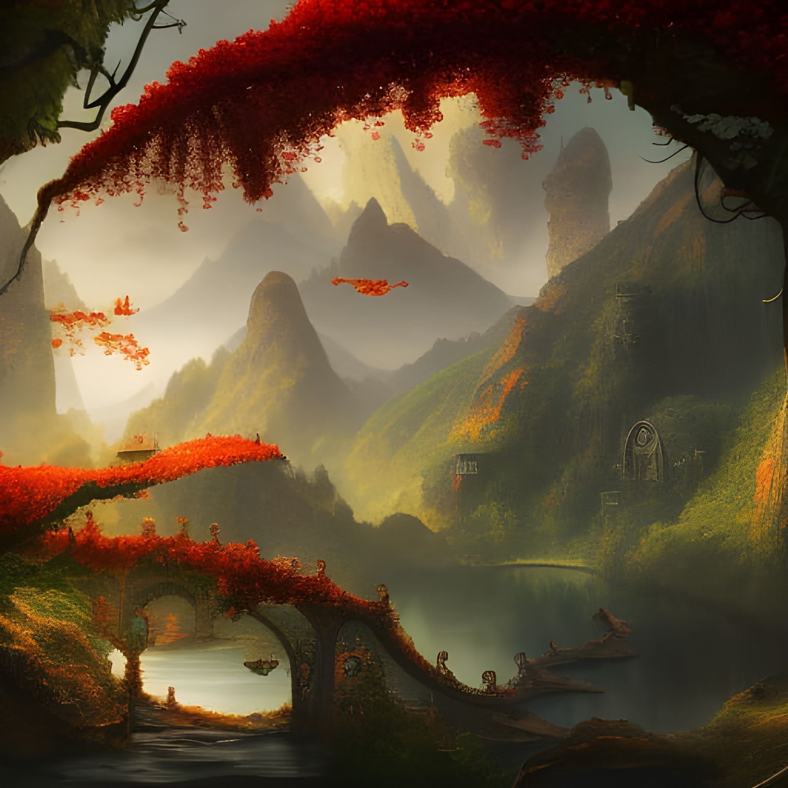 Fantastical Butterfly Matte Painting in Deep Color