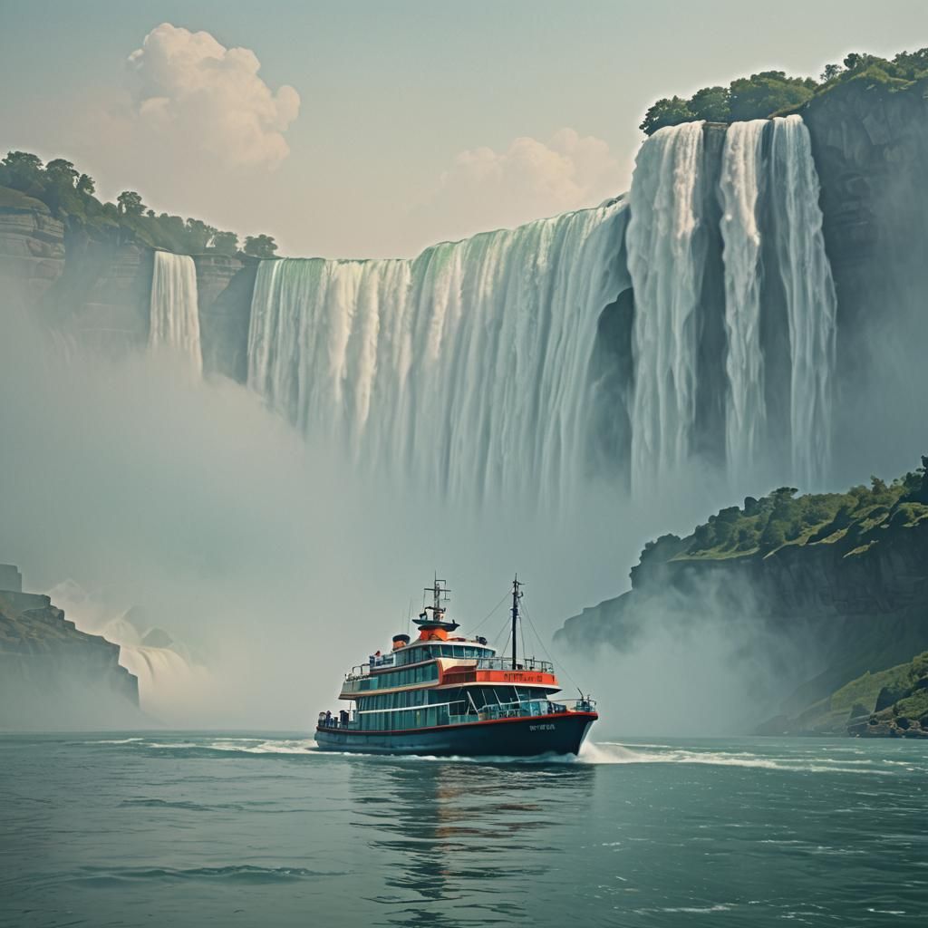 Niagara Falls Boat in Watery Mist: Pop Art