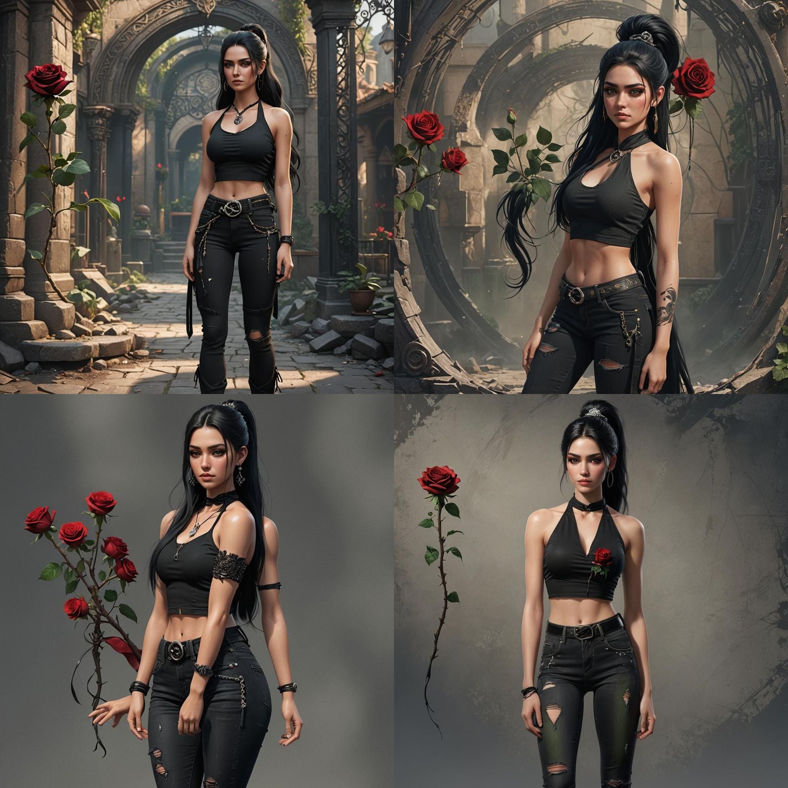 Teenage Girl with Crystal Rose in Fantasy Art