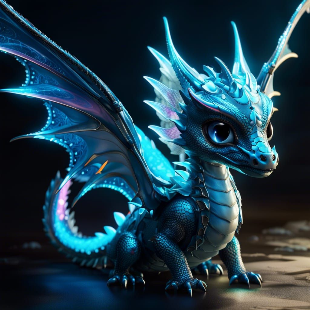 Bioluminescent Translucent Dragon: A CGI Fantasy Masterpiece