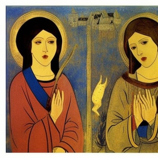 Abstract Composition in the Style of Icon Painting