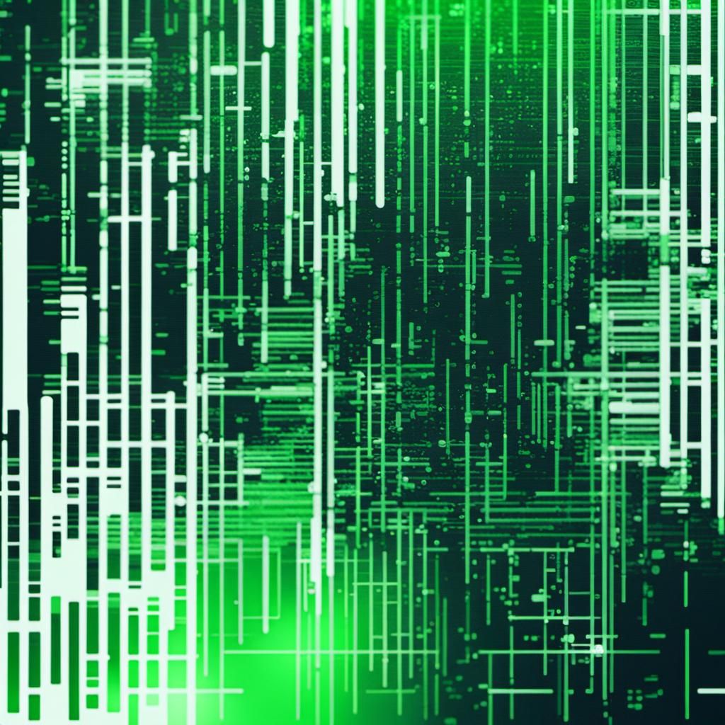 Matrix-Inspired Glitch Art with Cyberpunk Aesthetic