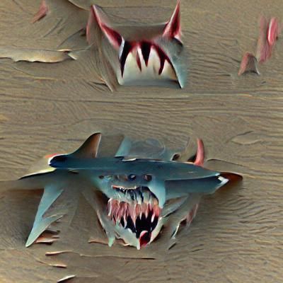 Demonic Shark with Glowing Eyes
