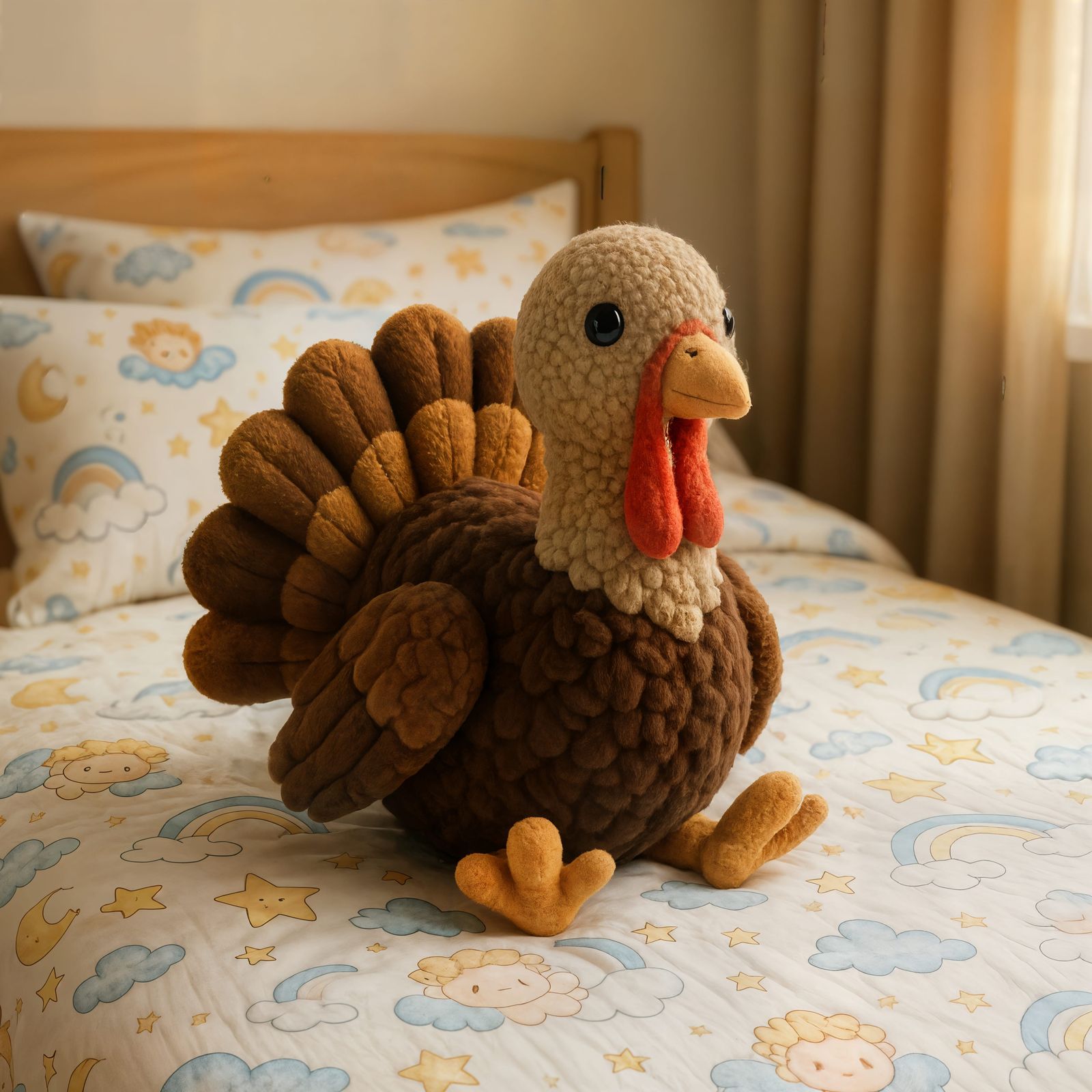 CGI Stuffed Turkey on Cute Bed
