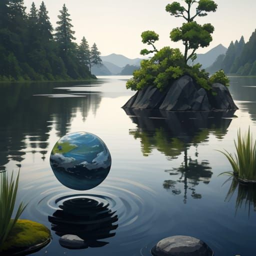 Serene Stillness: Minimalist Nature Scene