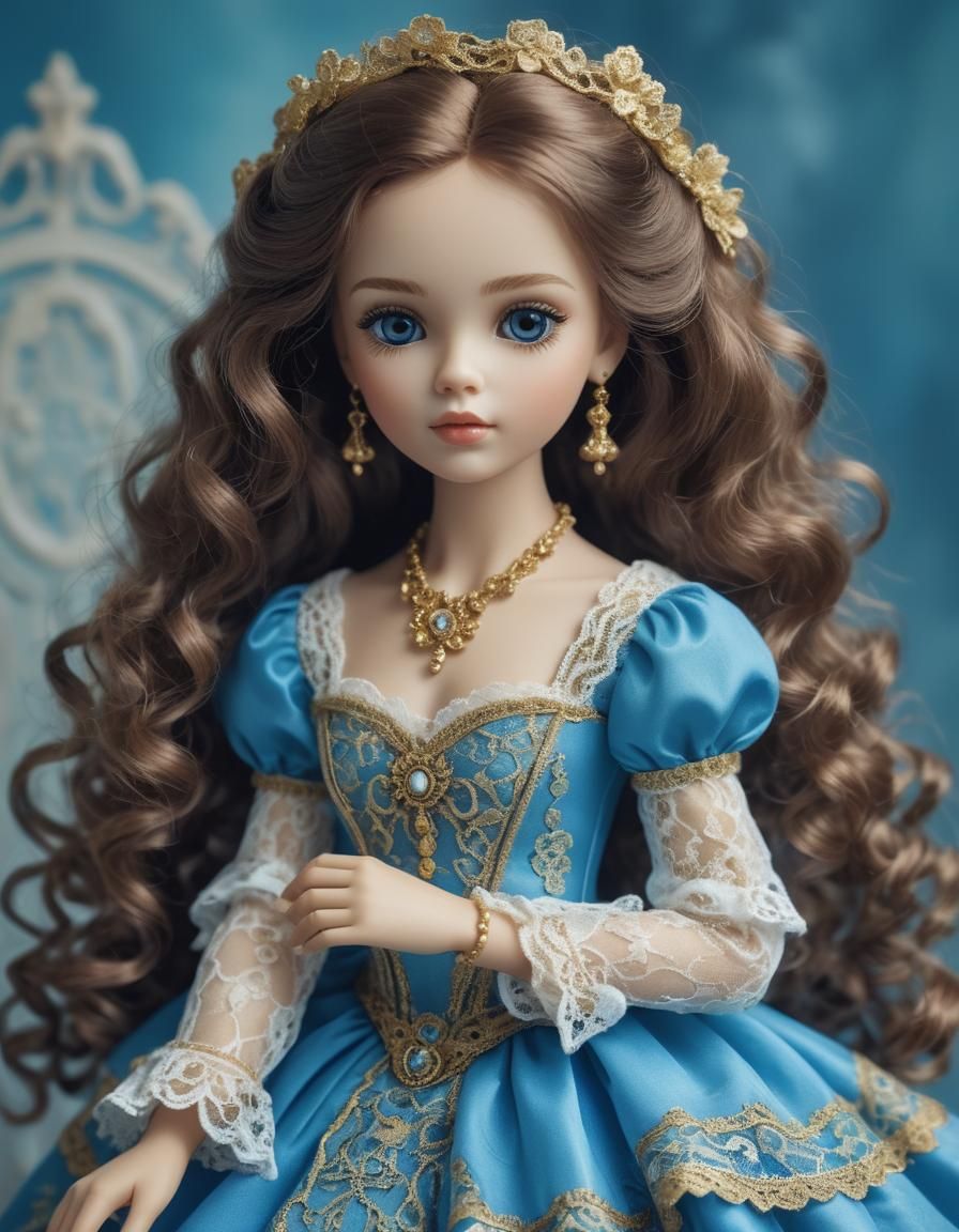 Elegant Doll in Infrared Colors, Marina Bychova Style