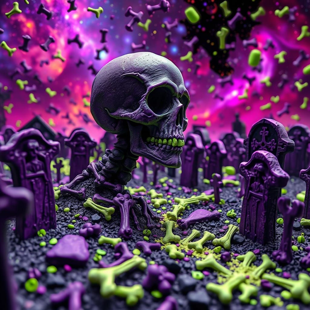 Day of the Dead Graveyard Clay Hyperrealistic Art