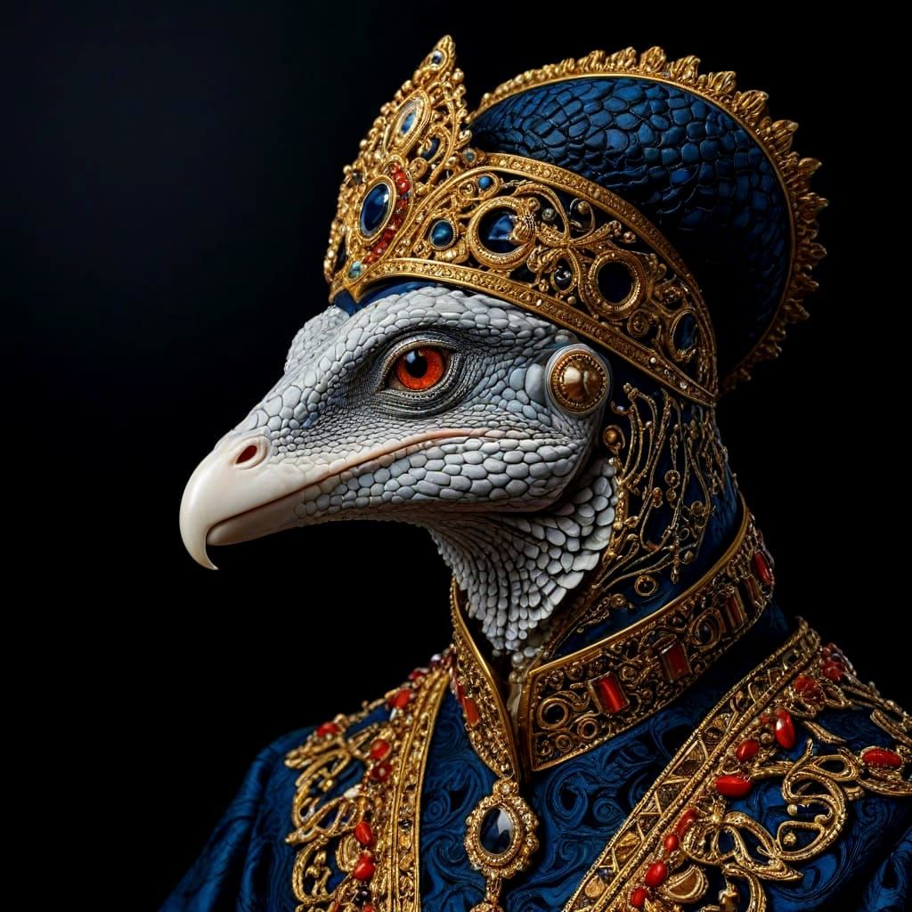 Surreal Royal Reptiles in Opulent Splendor