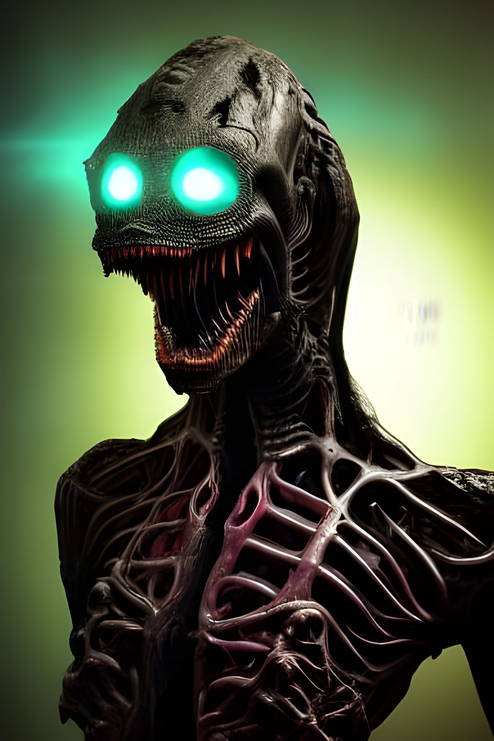 Creepy Soul-Harvester Alien Beast in HR Giger Style