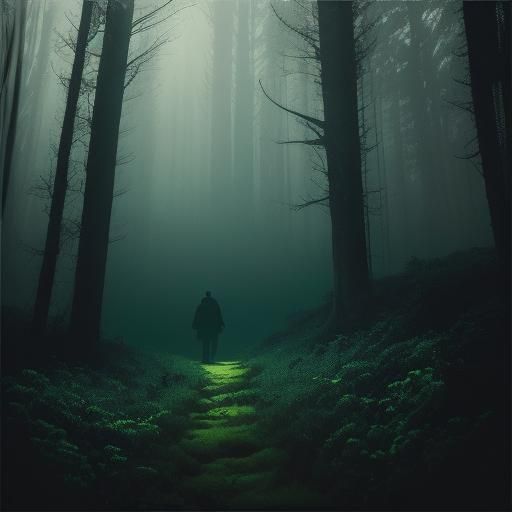 Snake Slithering Through Misty Forest in Film Noir