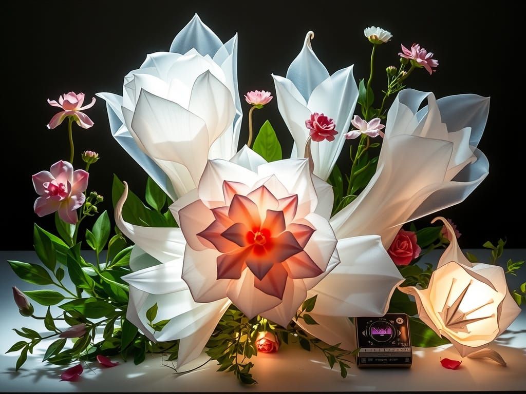 Origami Floral Wonderland in Soft Pastel Hues