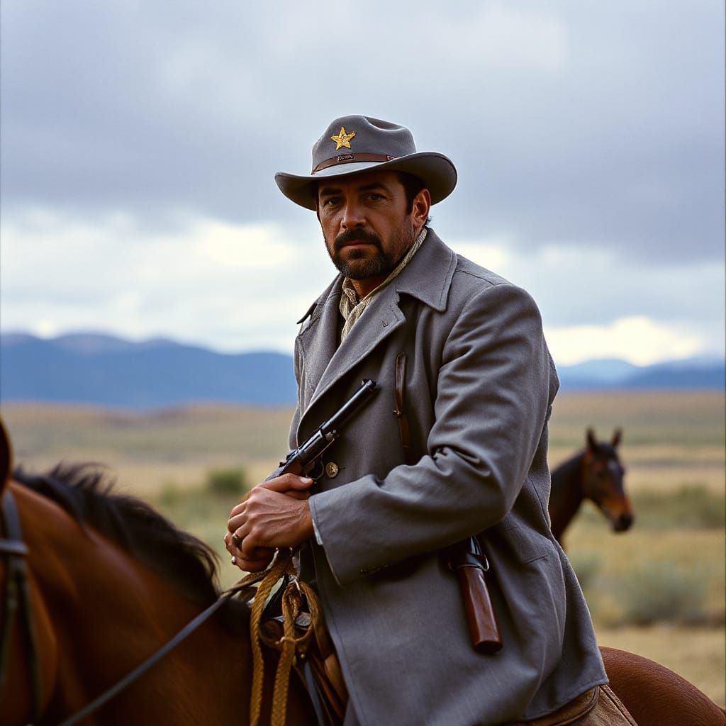 Josey Wales on Horseback in Western Film Style