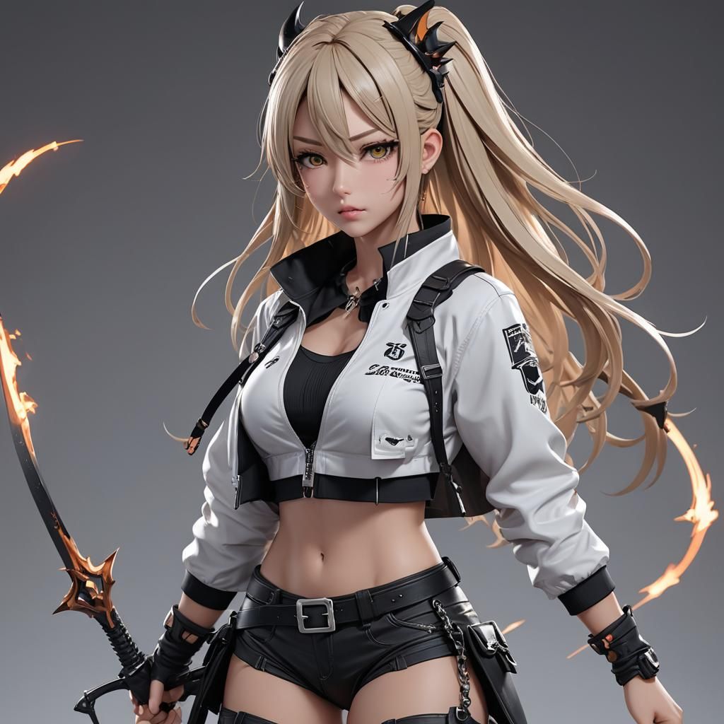 Anime Girl in 3D with Intricate Details