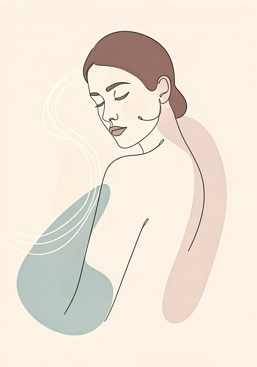 Elegant Minimalist Portrait of a Contemplative Woman in Soft...