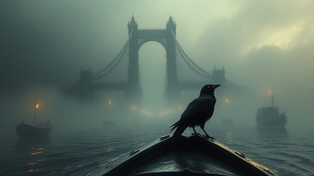 Ghostly Bridge to the Afterlife in Dark Fantasy Style