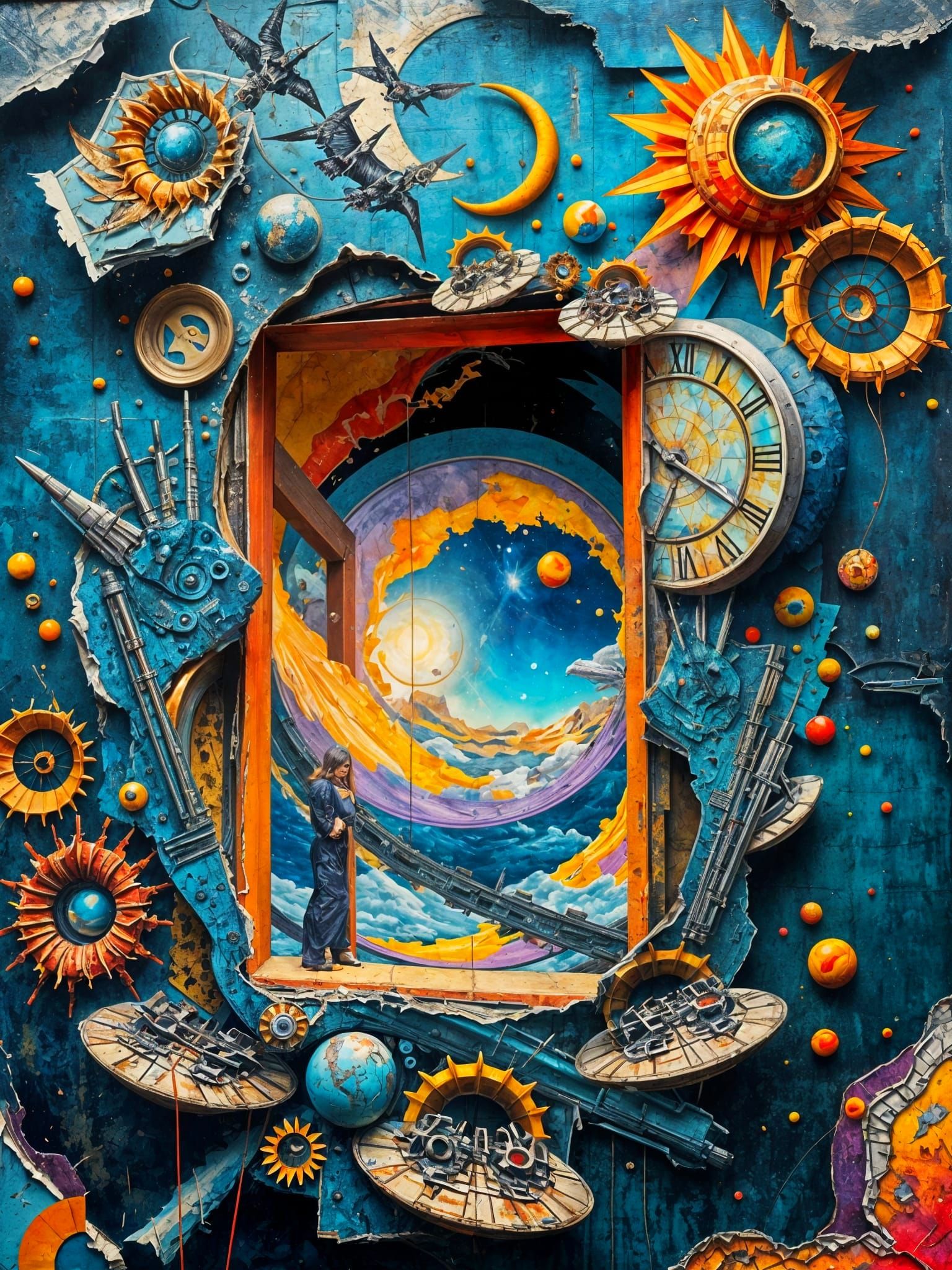 Surreal Multiverse Portal in Expressionist Style