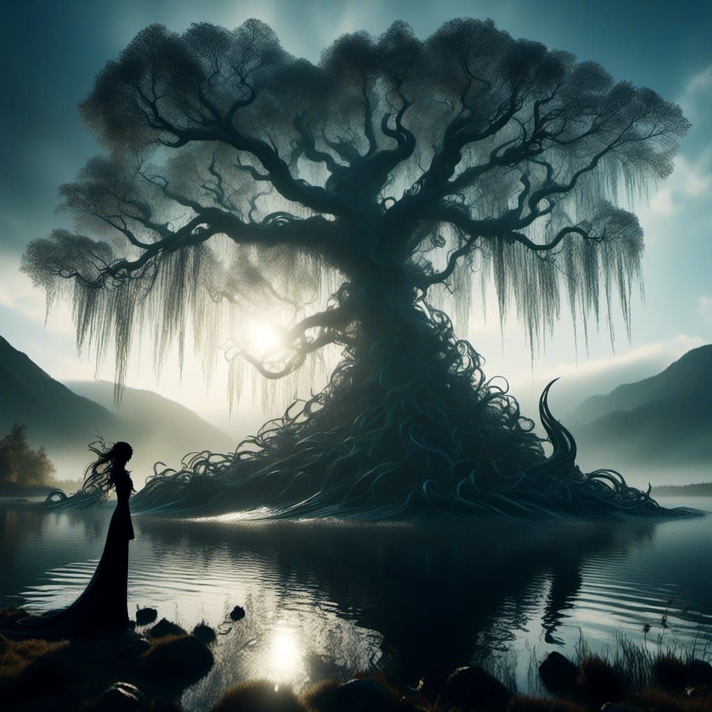 Elven Silhouette and Loch Ness Monster