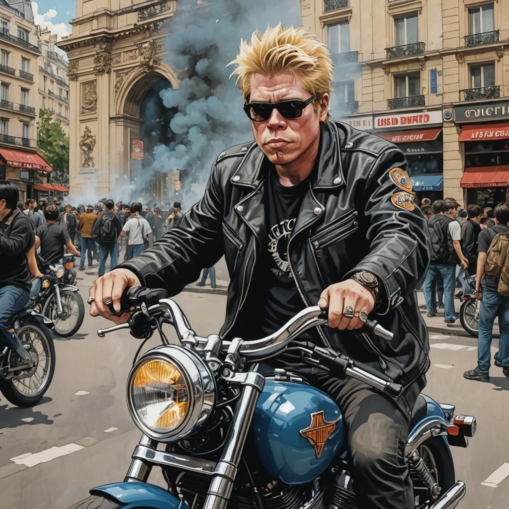 Dexter Holland Rides Harley in Anime Style