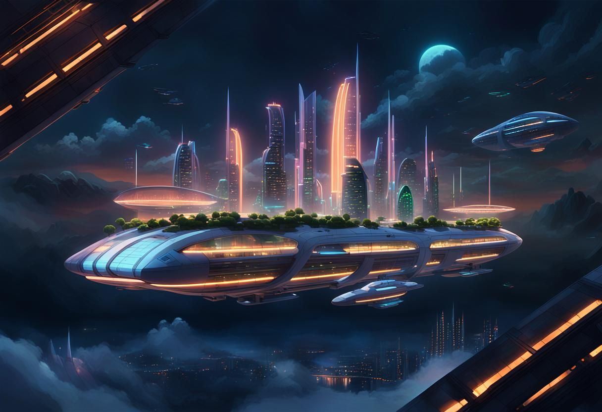 Futuristic City in the Clouds: Concept Art