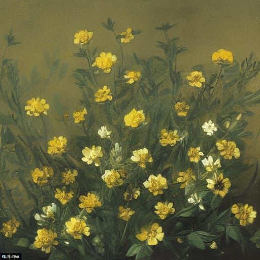 Camomiles in Vampire Tomb: Goya and Caravaggio Style